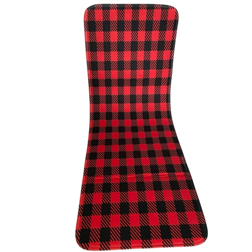 Red and Black Plaid Padded Large Table Runner